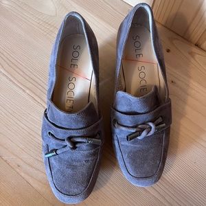 Sole Society Suede High Heel Loafer